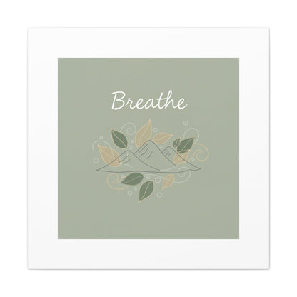 Breathe Mountain Line Canvas | Nature Symbols, Minimal Forest Wall Art