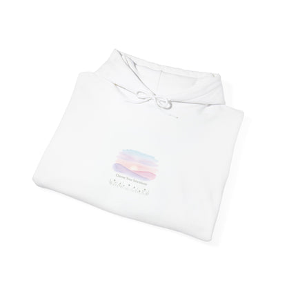 gentle intentions hoodie | soft wellness, mindful resolution art