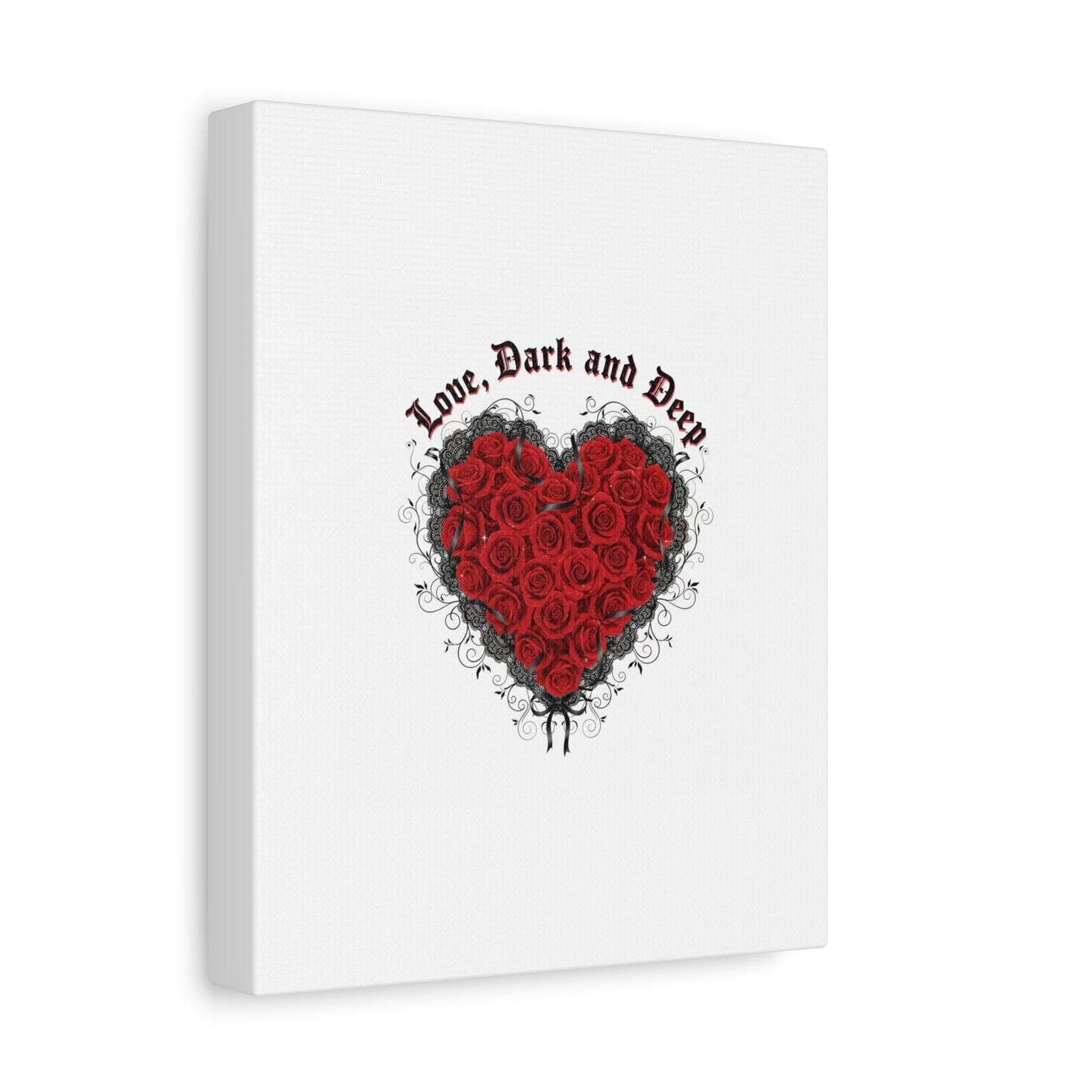 Love Dark and Deep Heart Canvas, Nu Romantic Gothic Romance, 80s Nostalgia