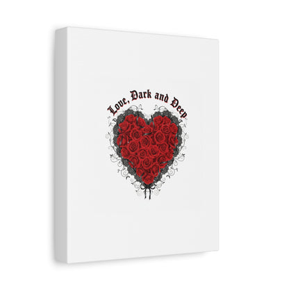 Love Dark and Deep Heart Canvas, Nu Romantic Gothic Romance, 80s Nostalgia