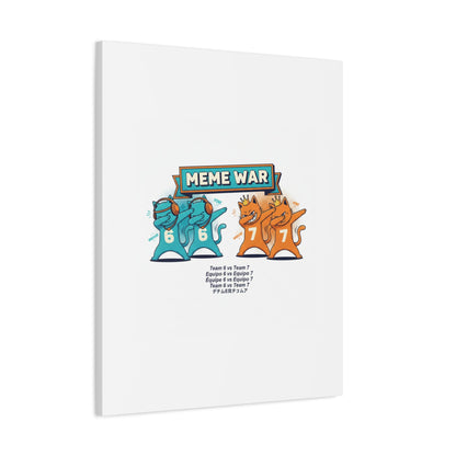 Meme War: Six vs. Seven Canvas Wall Art