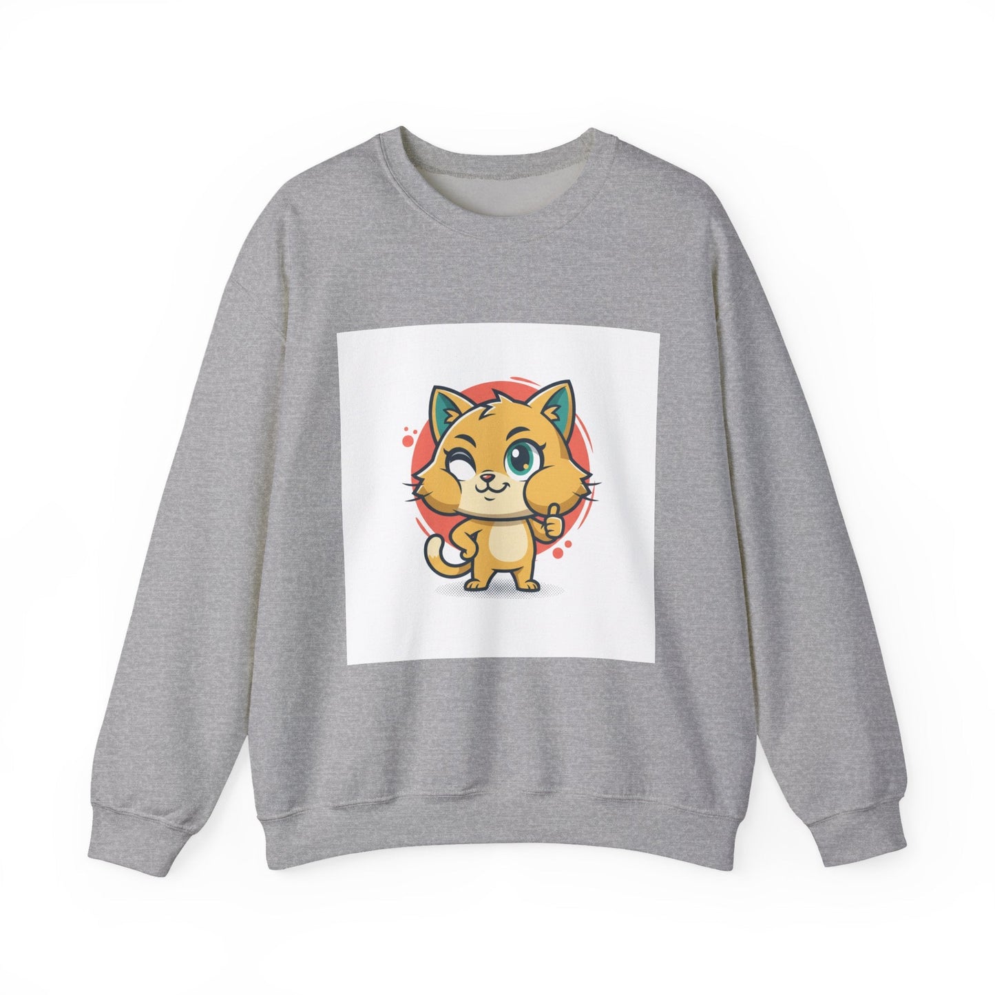 Cute Cheeky Kitty Illustration Sweatshirt | Rodent-Core Cute-Meets-Subversive