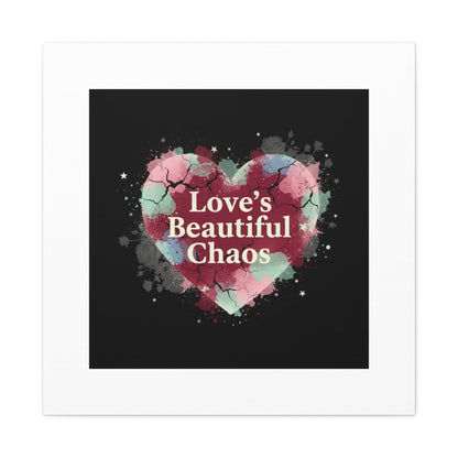 Love's Beautiful Chaos Canvas Print | Soft Grunge Hearts, Distressed Heart Art