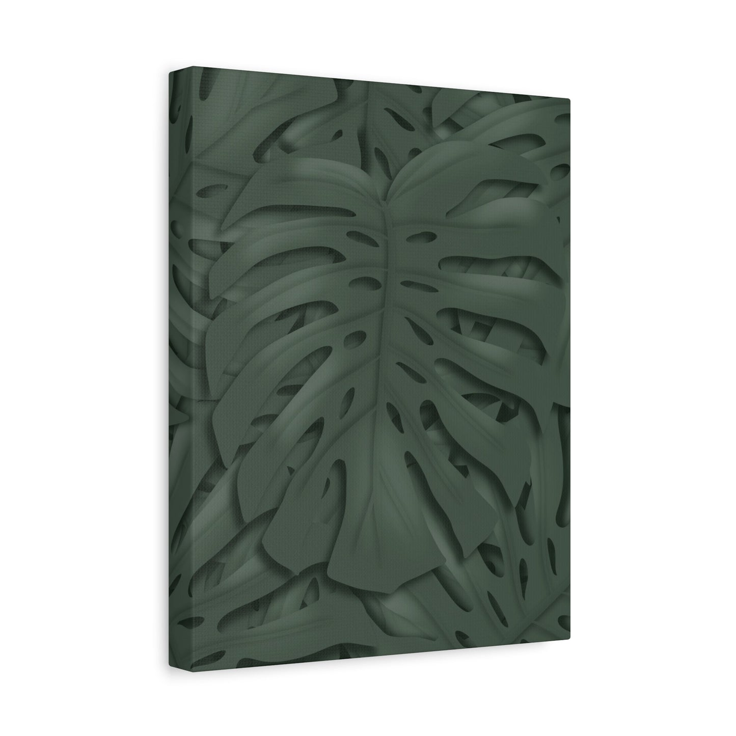 Deep Green Monstera Canvas Print – Botanical Wall Art