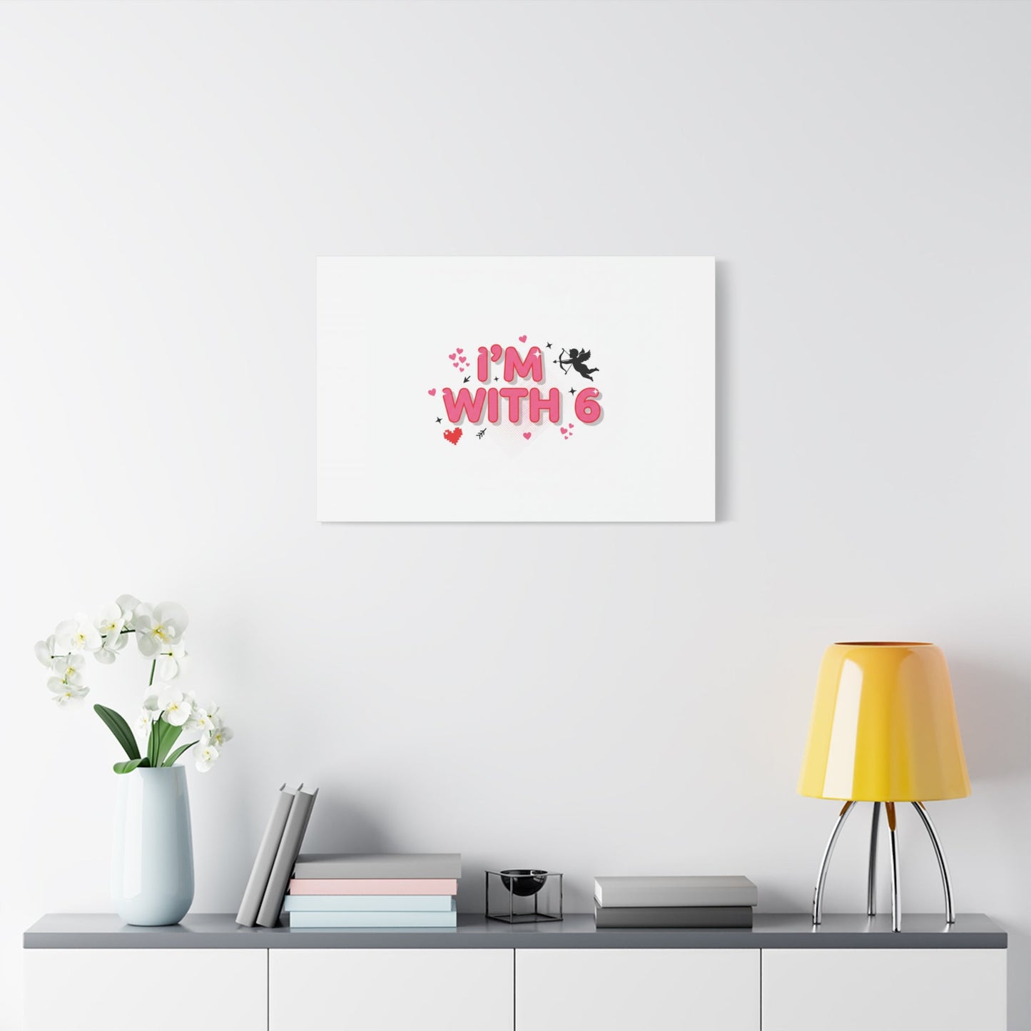 Valentine's 'I with 6 for 7' Meme Matte Canvas Art