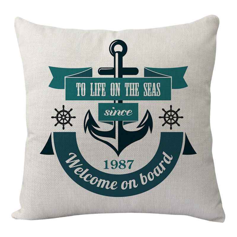 New Lighthouse Anchor Digital Printing Linen Pillowcase