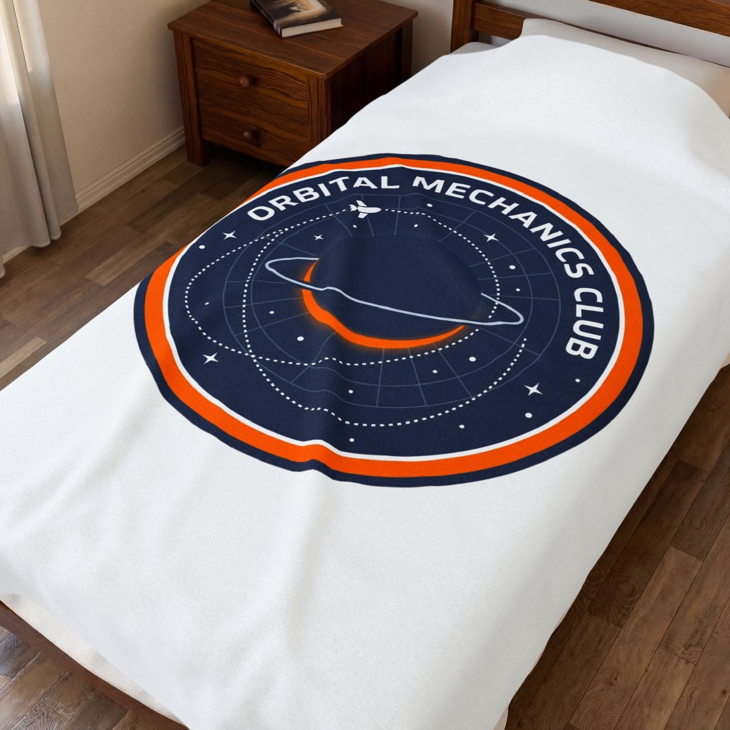 Orbital Mechanics Club Plush Blanket | space, mission patch, science nerd