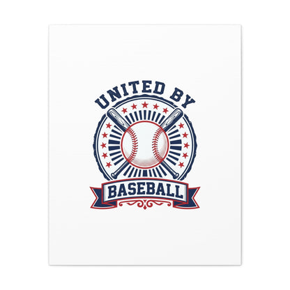 United by Baseball Canvas | Patriotic Baseball Graphic, Red White Blue Wall Art