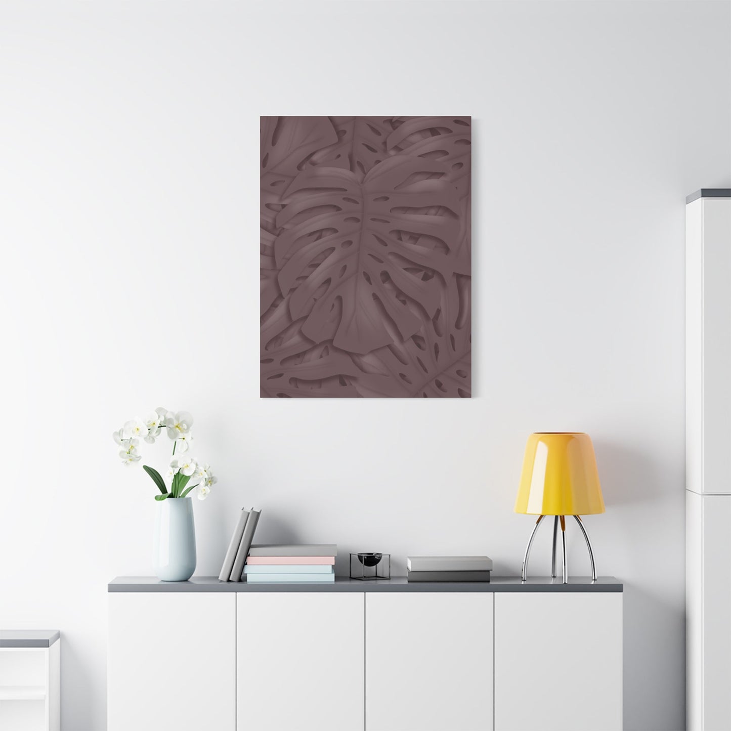 Merlot Monstera Canvas Print – Botanical Wall Art