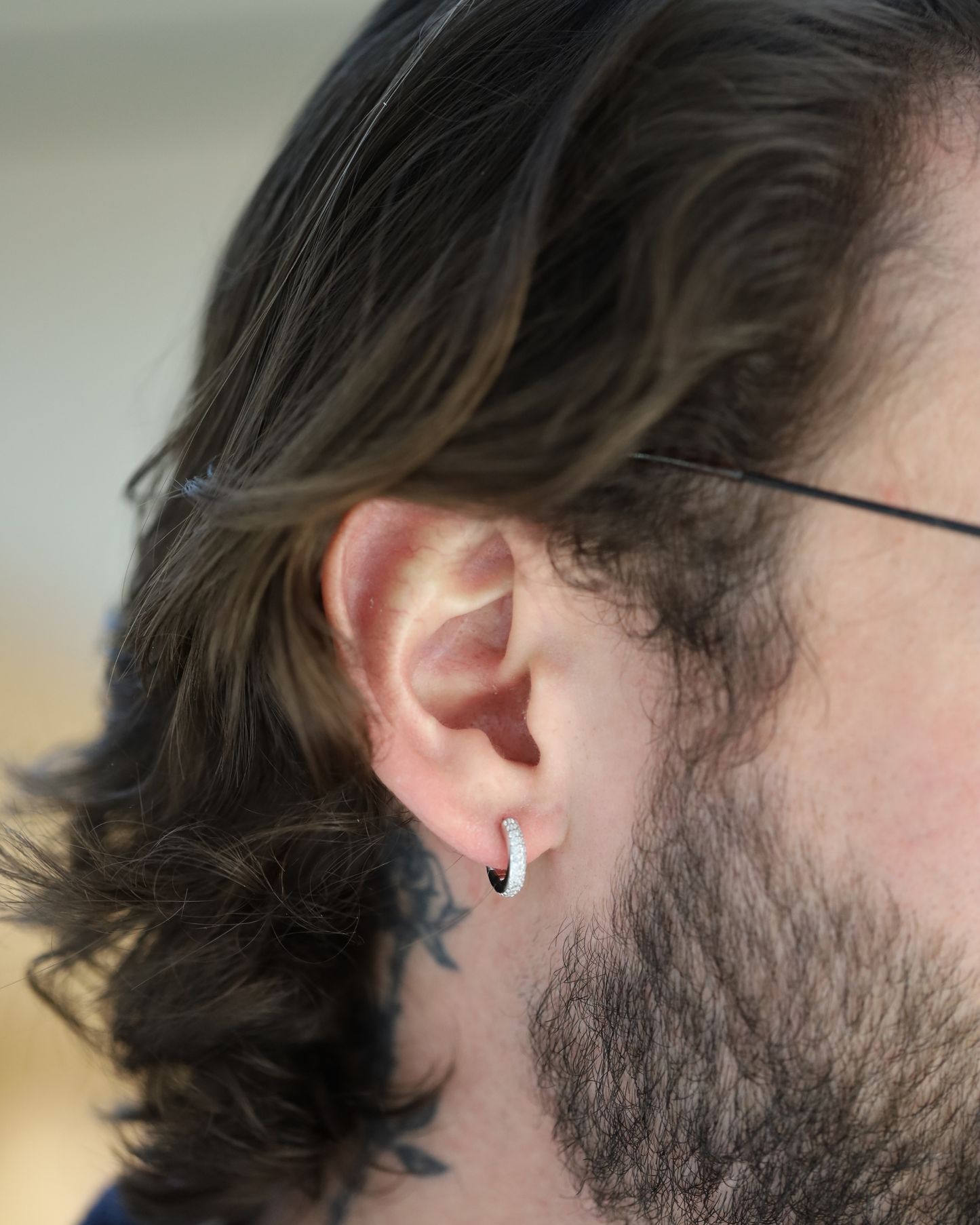 Pave Hoop Earrings