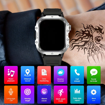 New Smart Watch with 2.01-inch Large Screen, LED Flashlight, Outdoor Sports Watch, Fitness Tracker Compatible with Android and iPhone, Halloween, Suitable for Men or Women, Versatile for Various Scenarios, Perfect Holiday Gif