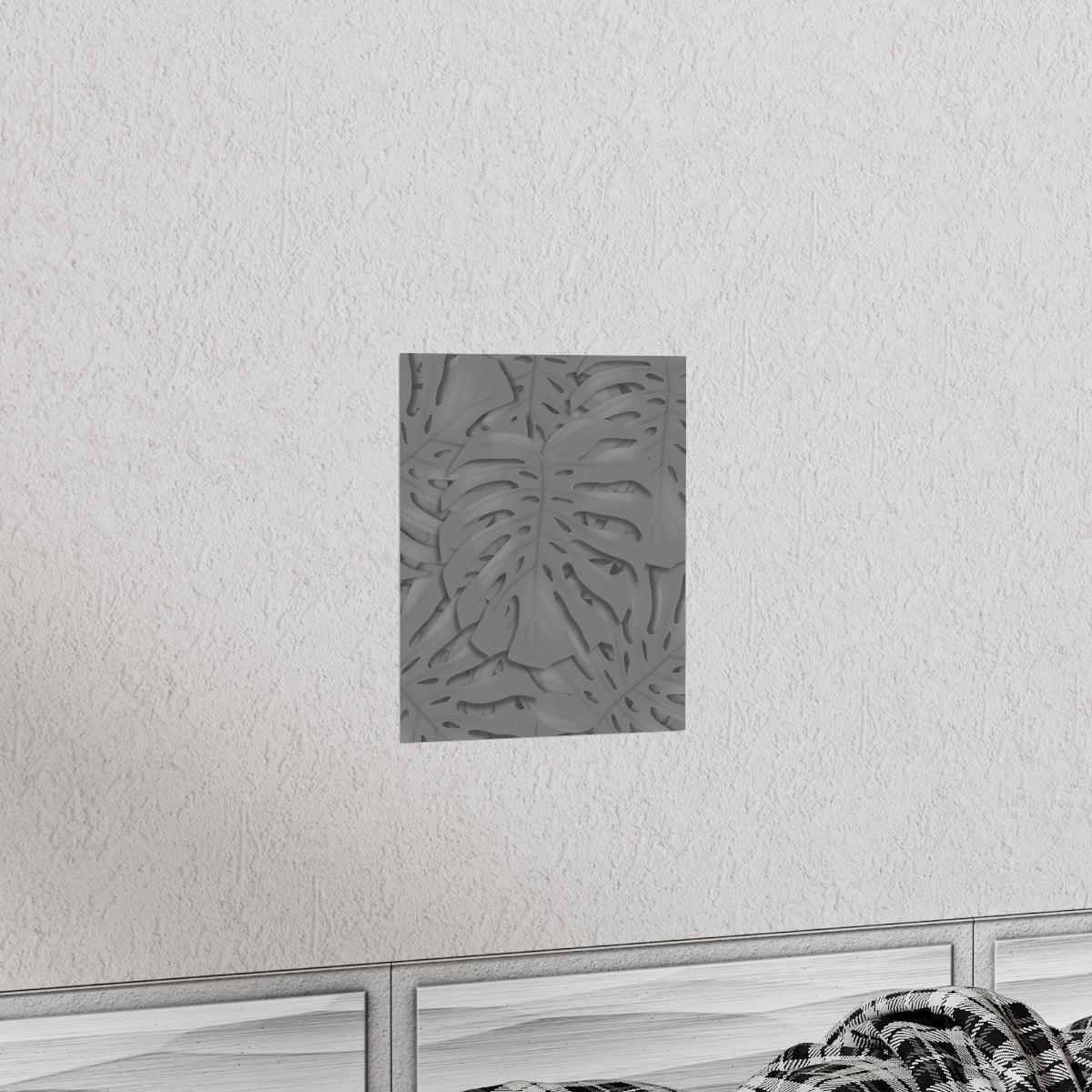 Grey Monstera Botanical Print – Unframed Wall Art