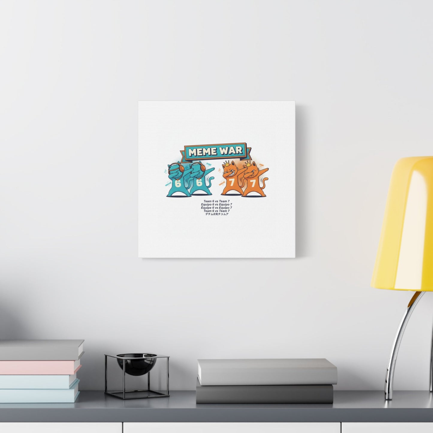 Meme War: Six vs. Seven Canvas Wall Art