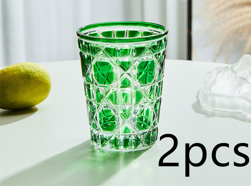 Creative Light Luxury Color Checkered Whisky Cup