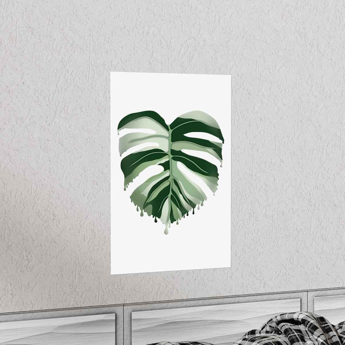 Melting Monstera Albo Botanical Print – Unframed Wall Art