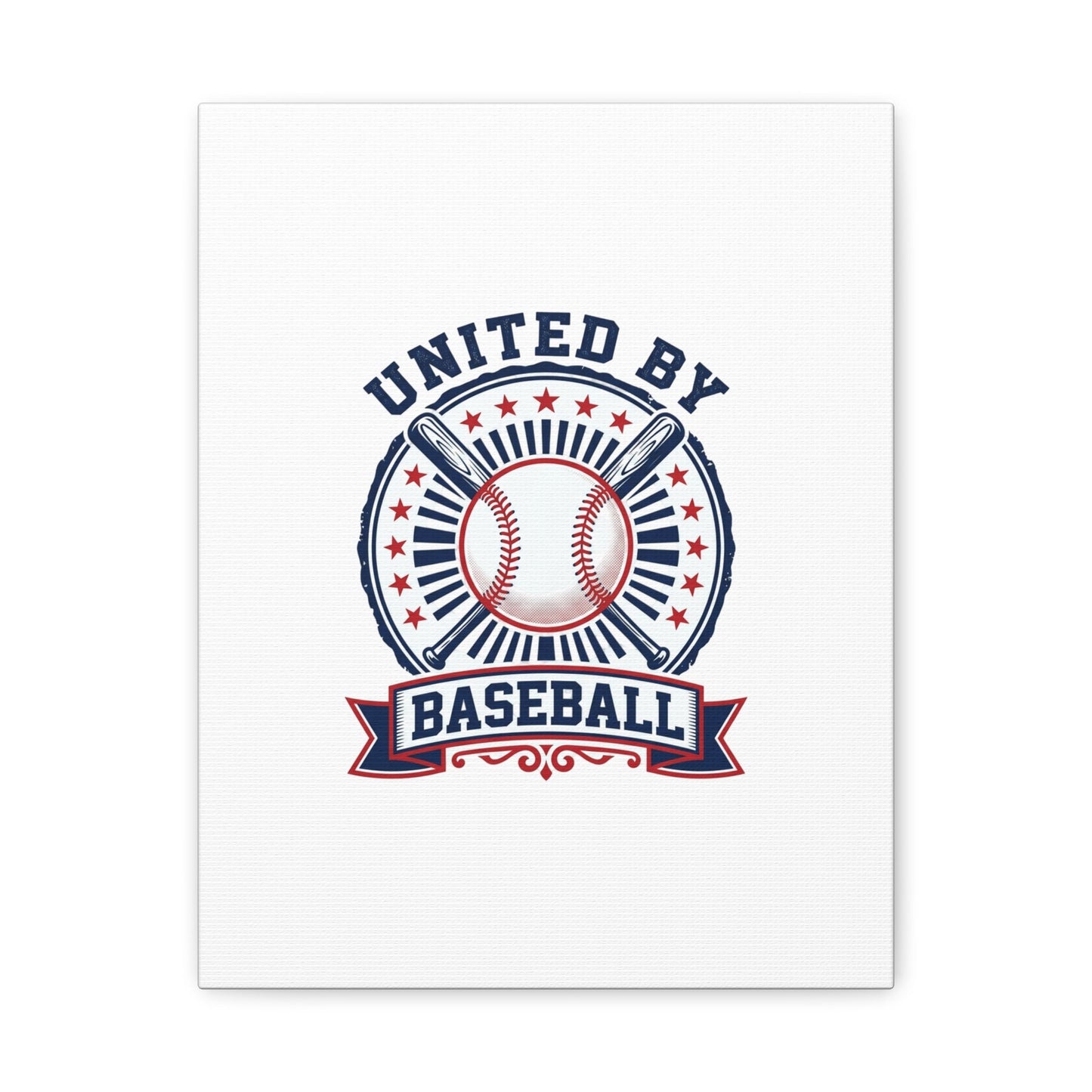 United by Baseball Canvas | Patriotic Baseball Graphic, Red White Blue Wall Art