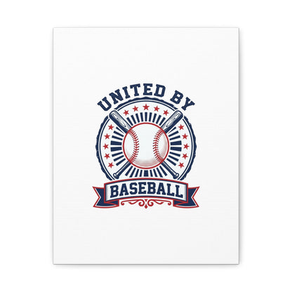 United by Baseball Canvas | Patriotic Baseball Graphic, Red White Blue Wall Art
