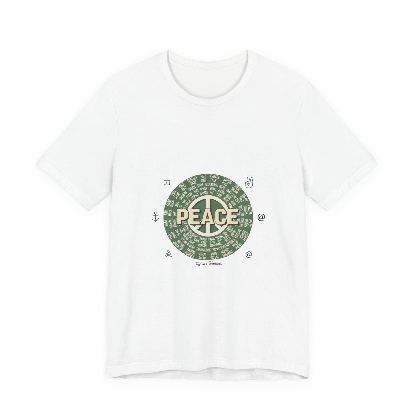 Handwritten Peace Doodle Tee | sketch aesthetic, handwritten message apparel