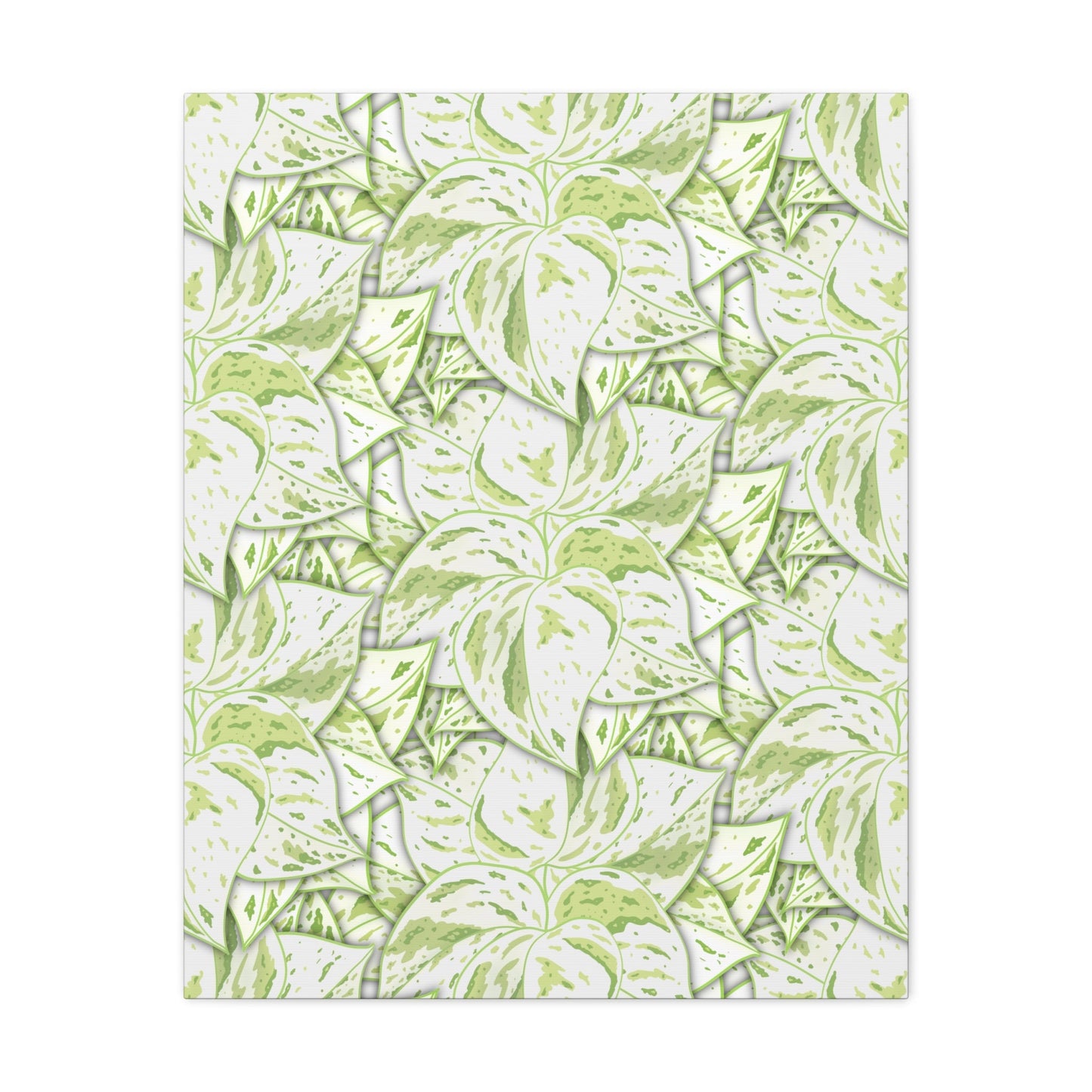 Snow Queen Pothos Pattern Canvas Print – Botanical Wall Art