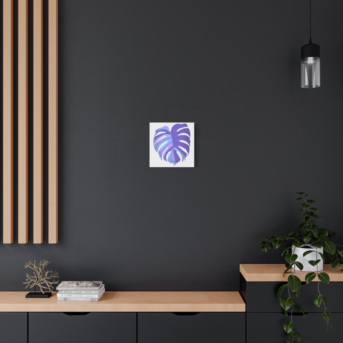 Purple Monstera Canvas Print – Botanical Wall Art