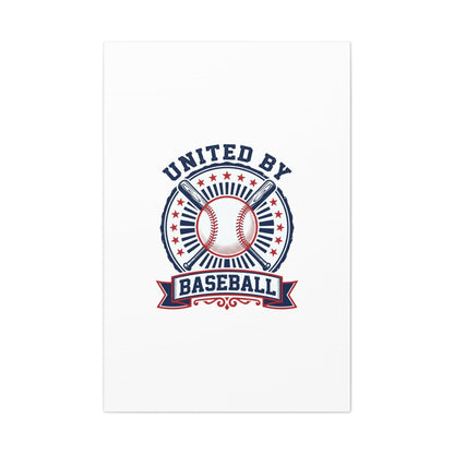 United by Baseball Canvas | Patriotic Baseball Graphic, Red White Blue Wall Art