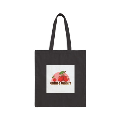 Retro Cherry Graphic Tote, fruit print canvas tote | kawaii cherry design