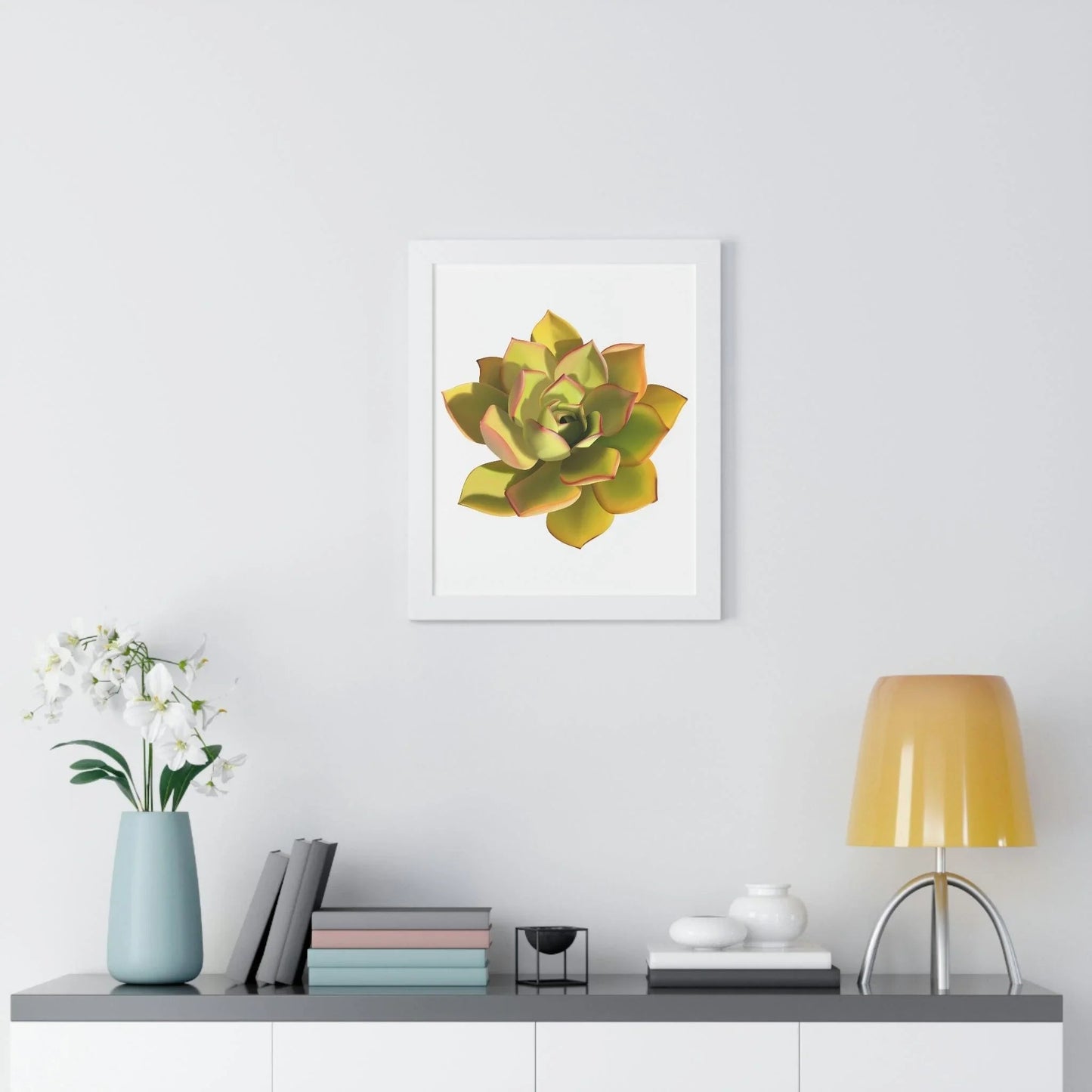 Noble Aeonium Succulent Framed Print – Botanical Wall Art