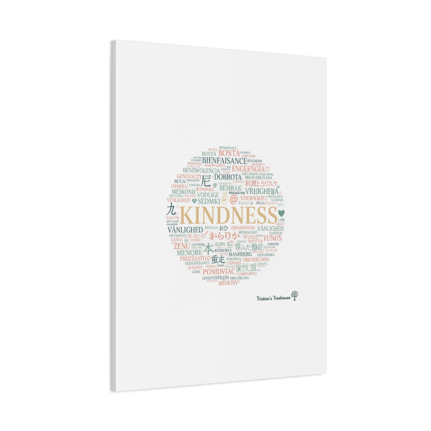 Kindness Word Cloud Canvas | Fresh Start Minimalist Wall Art