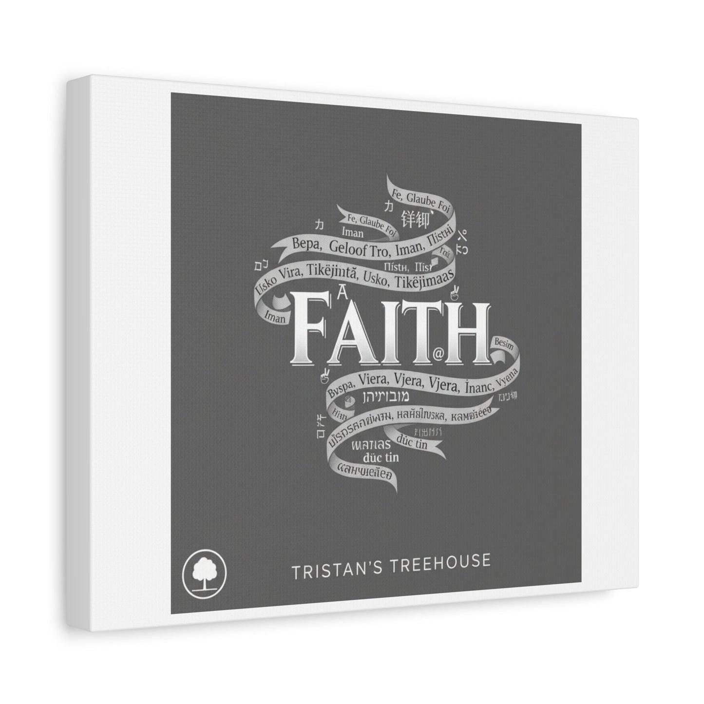handwritten faith ribbon Canvas | sketch aesthetic, doodle design