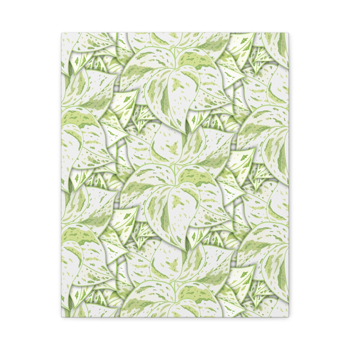 Snow Queen Pothos Pattern Canvas Print – Botanical Wall Art