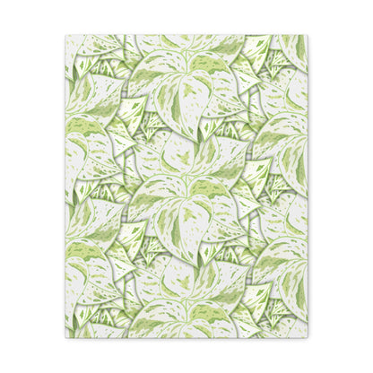 Snow Queen Pothos Pattern Canvas Print – Botanical Wall Art