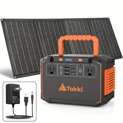 Portable Solar Generator Power Station with 30W Solar Panel & Backup Suitable for Outdoor, RV, Camping, Emergency - 24000mAh USB Portable Bank for CPAP, Laptops, Fans, Lights, for Home Use (Solar Panel Optional)
