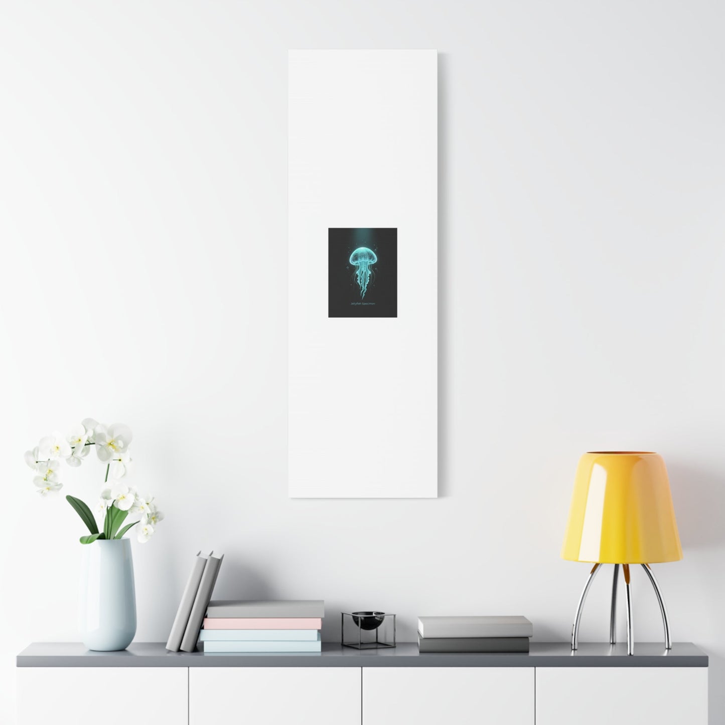 Bioluminescent Jellyfish Art Canvas | Deep Sea Aesthetic, Neon Glow