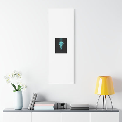Bioluminescent Jellyfish Art Canvas | Deep Sea Aesthetic, Neon Glow