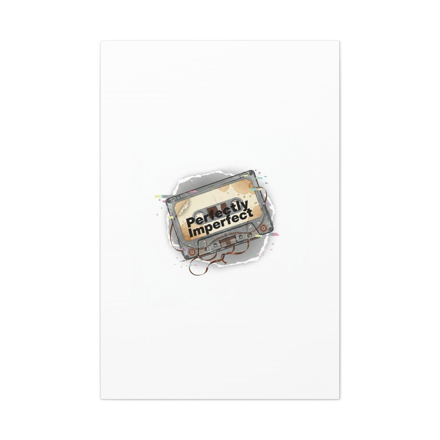 Perfectly Imperfect Cassette, Canvas Print | Analog Error, glitch art static