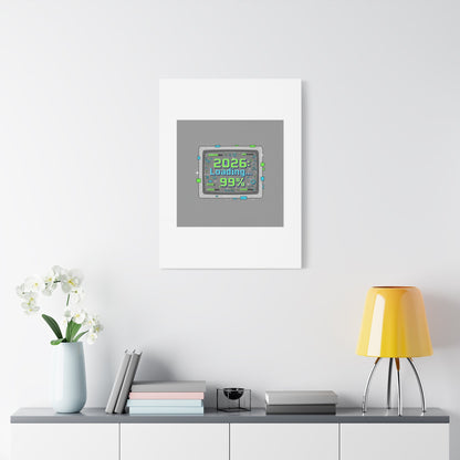 2026 Loading 99% Canvas | NYE countdown, retro system interface