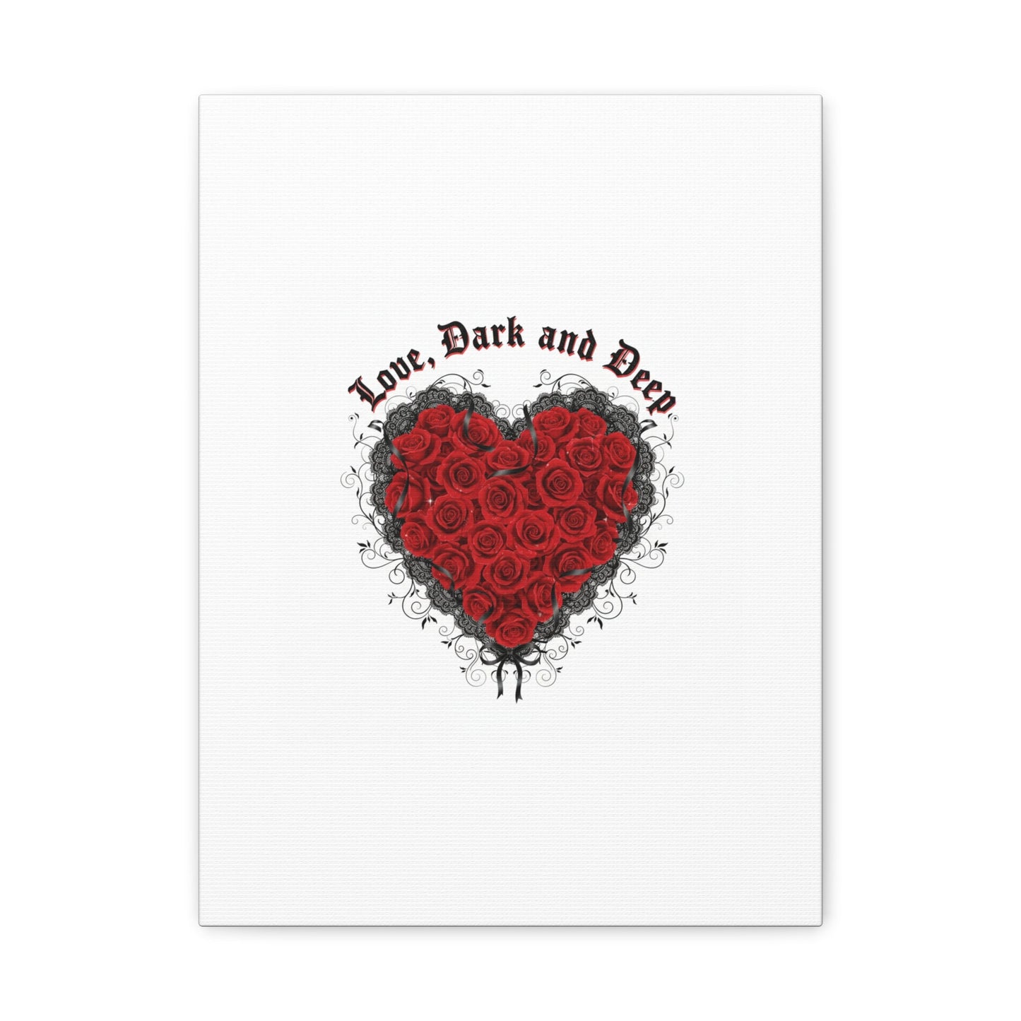Love Dark and Deep Heart Canvas, Nu Romantic Gothic Romance, 80s Nostalgia