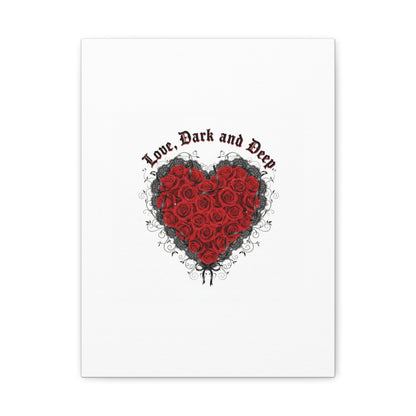 Love Dark and Deep Heart Canvas, Nu Romantic Gothic Romance, 80s Nostalgia