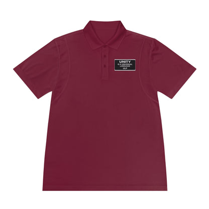 Unity & Strength Men’s Sport Polo — Small “UNITY” Patch Chest Logo
