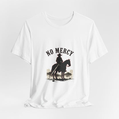 No Mercy Cowboy Skull Tee | Western-Gothic, desert noir design