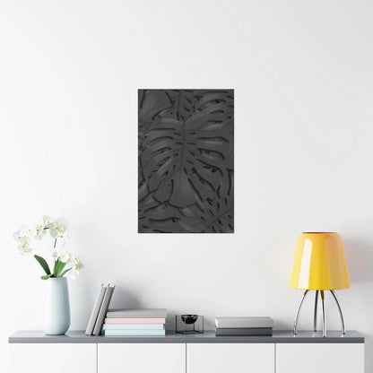 Charcoal Monstera Botanical Print – Unframed Wall Art