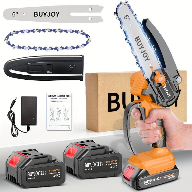 6-inch Cordless Lightweight Electric Landscaping Chainsaw w/ L-ion Battery, Chain And Fast Charger