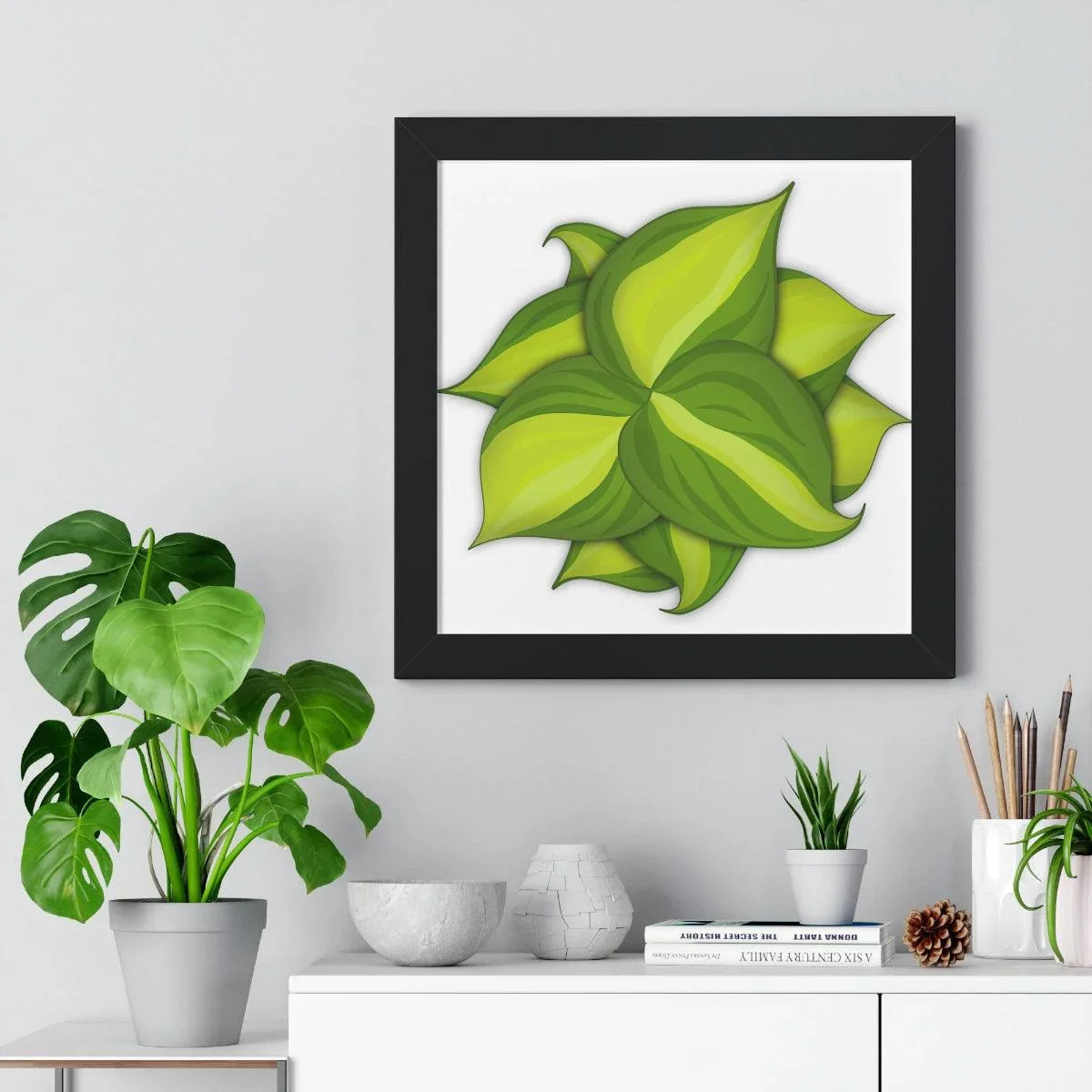 Philodendron Brasil Framed Print – Botanical Wall Art