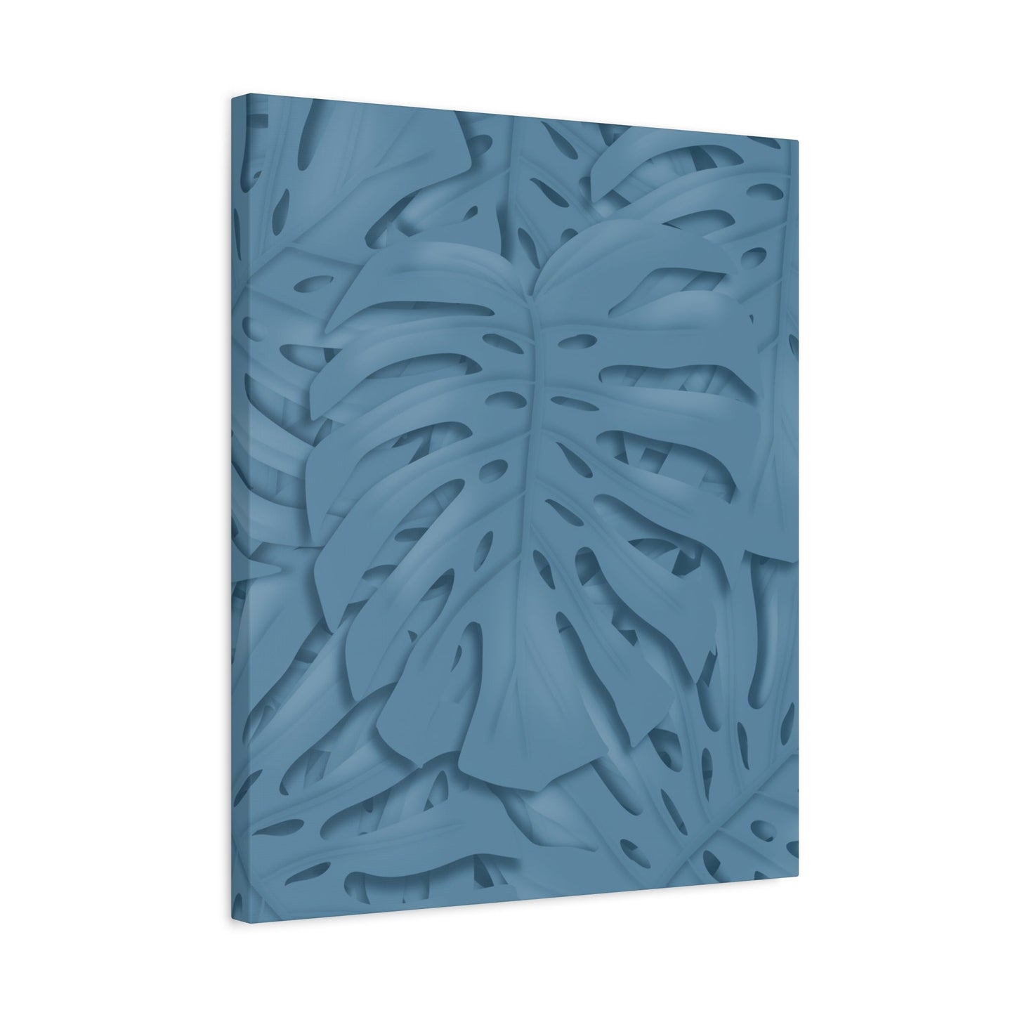 Cerulean Blue Monstera Canvas Print – Botanical Wall Art