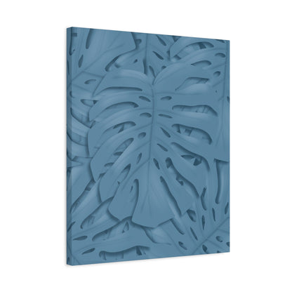 Cerulean Blue Monstera Canvas Print – Botanical Wall Art