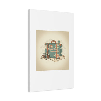 Pack Your Dreams Canvas | Retro Travel Postcard, Wanderlust Passport Stamp Art