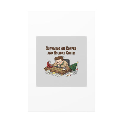 Surviving on Coffee and Holiday Cheer Canvas | Holiday Burnout, Festive But Tired