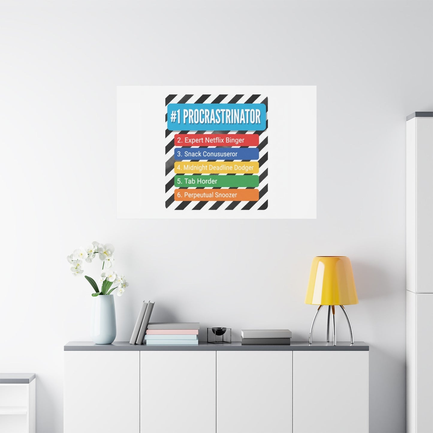 #1 Procrastinator Canvas, Rank-Style List Poster | Top-List Ranking Obsession