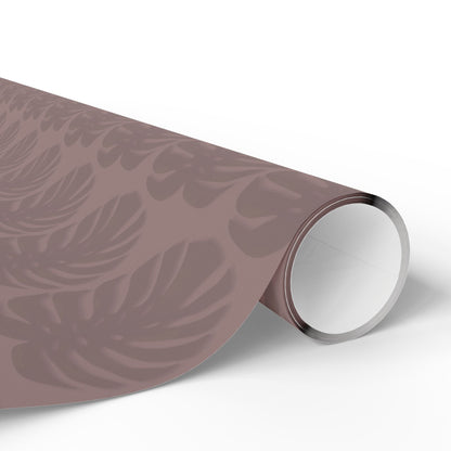 Monstera Leaf Mauve Wrapping Paper – Botanical Gift Wrap Roll