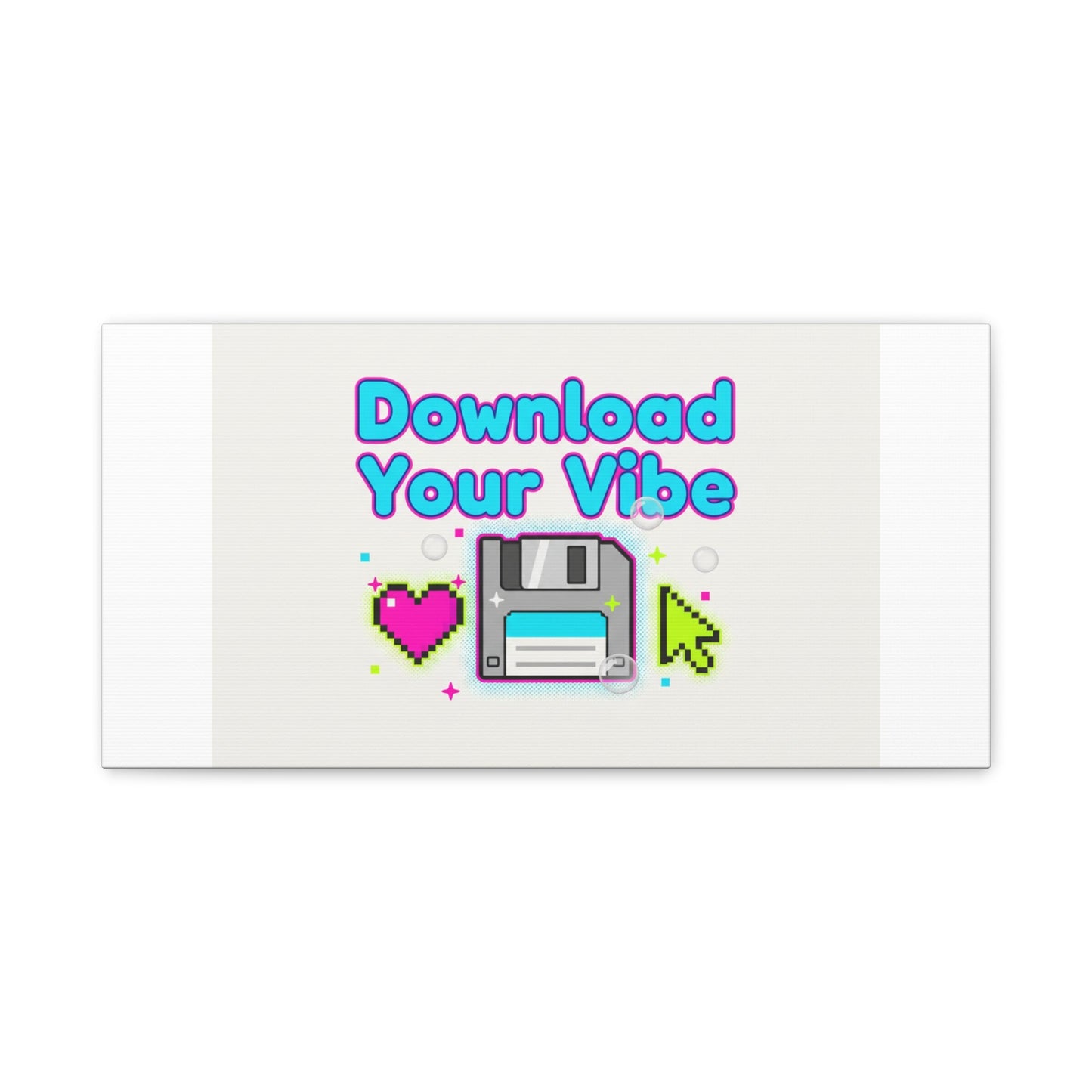 Download Your Vibe Canvas | Y2K Retro Tech, Pixel Floppy Disk Poster